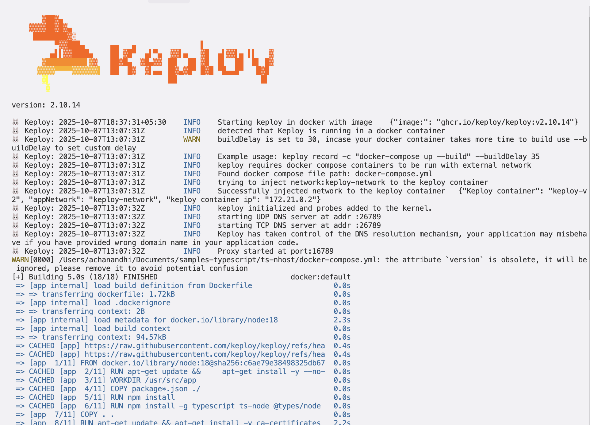 Sample Keploy Record TS Nhost
