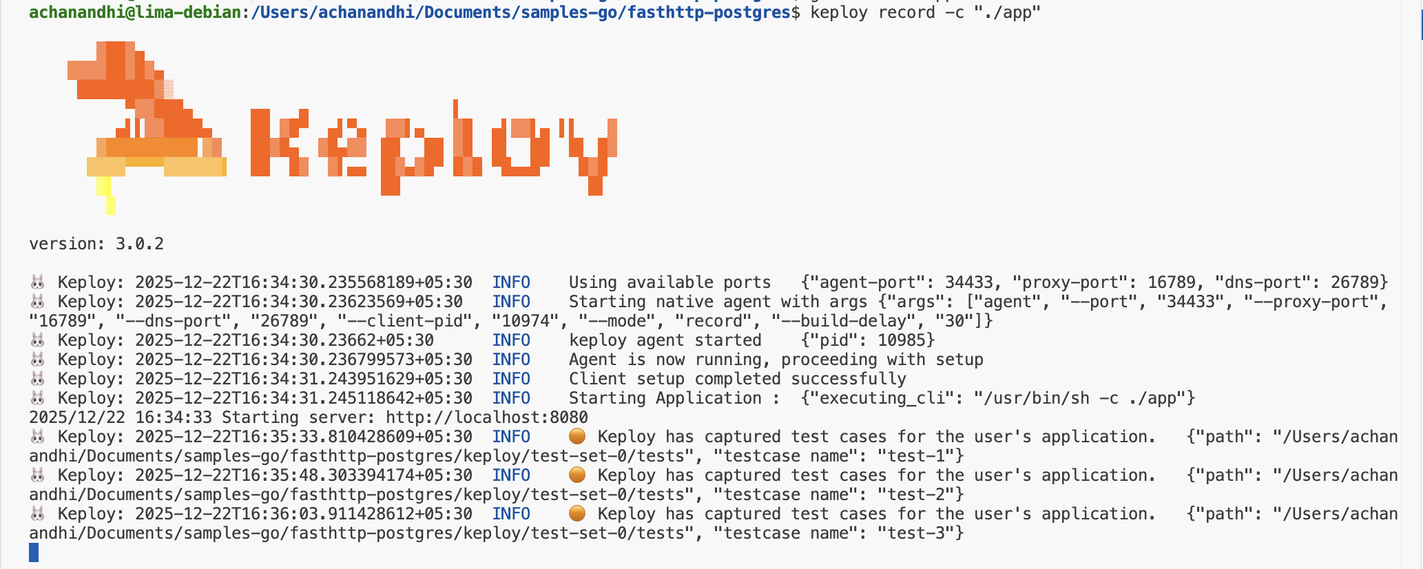 Sample Keploy Record