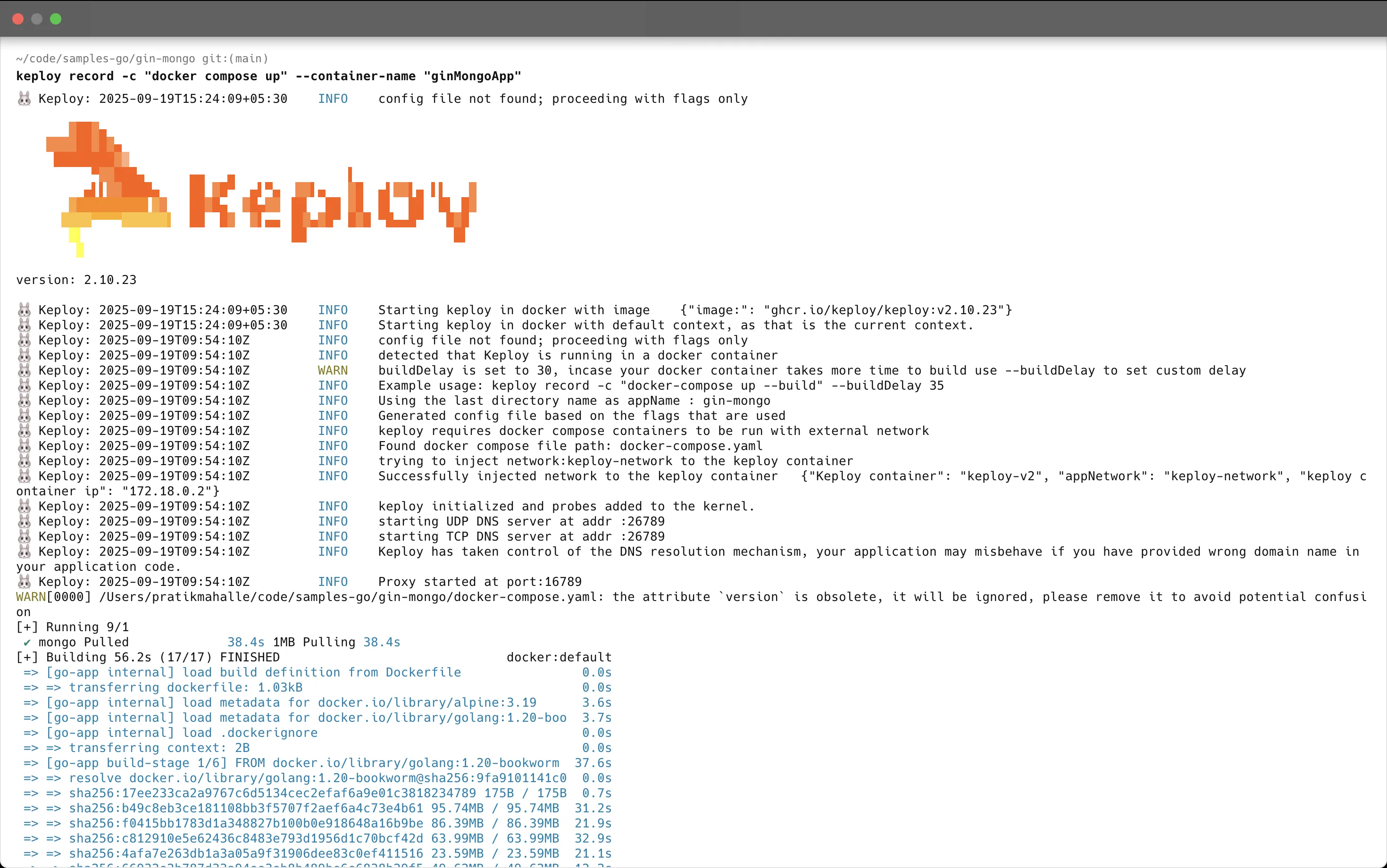 Keploy Record Test case