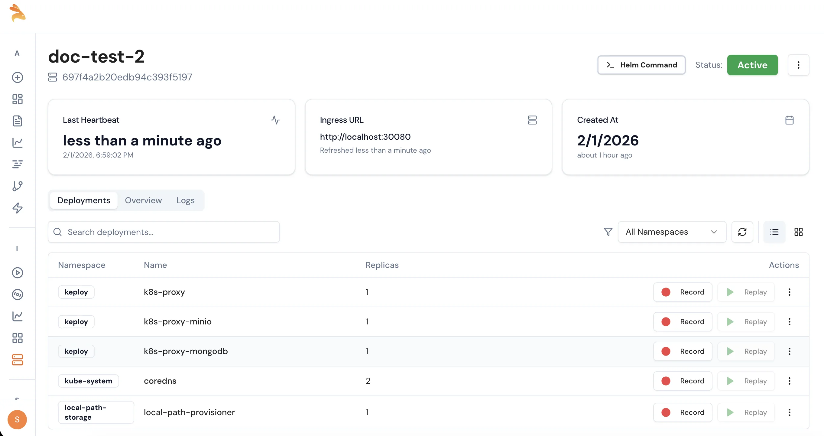 Keploy Kubernetes Interface