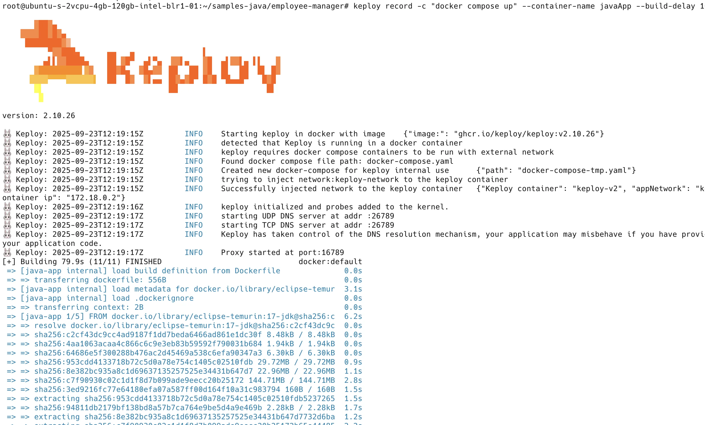 Sample Keploy Record Java