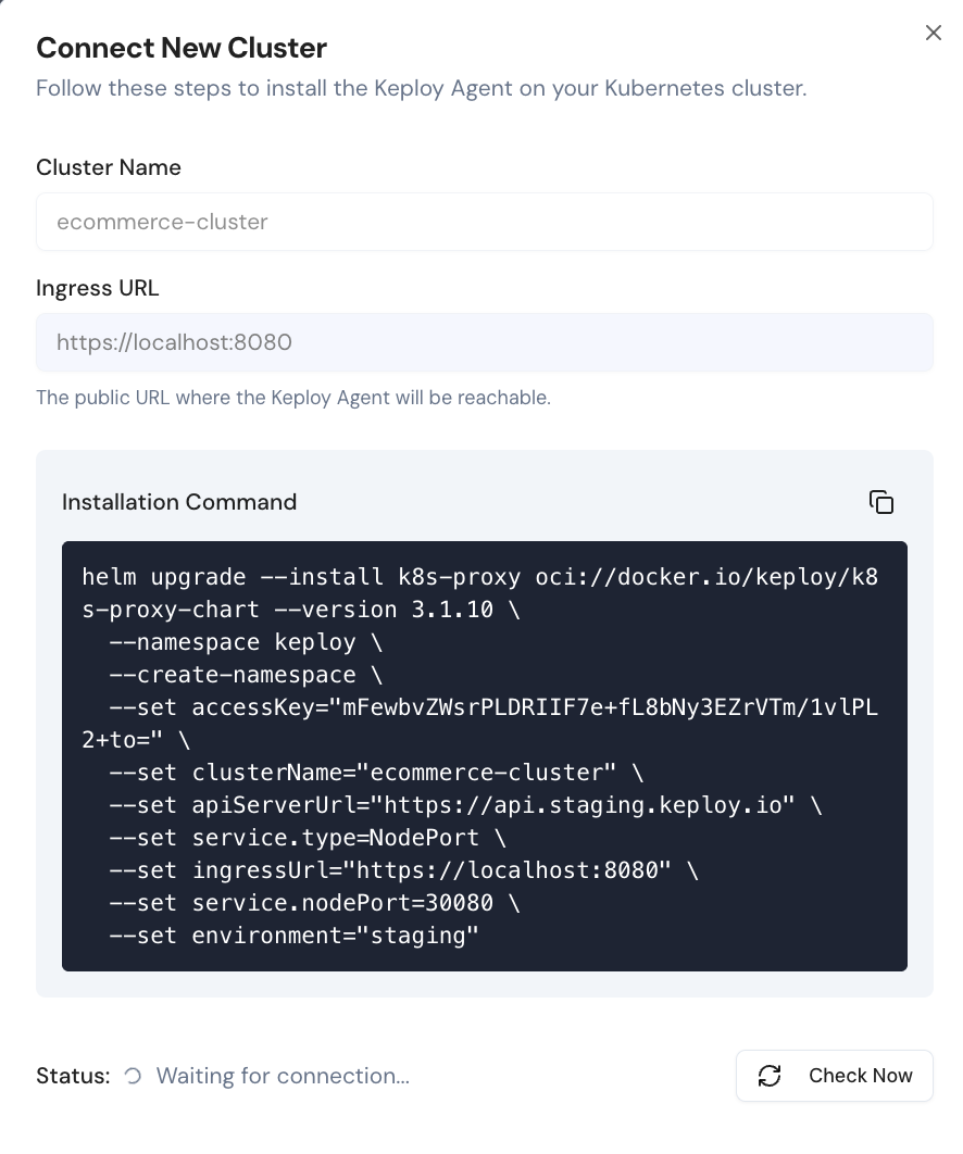 Sample Keploy K8s proxy