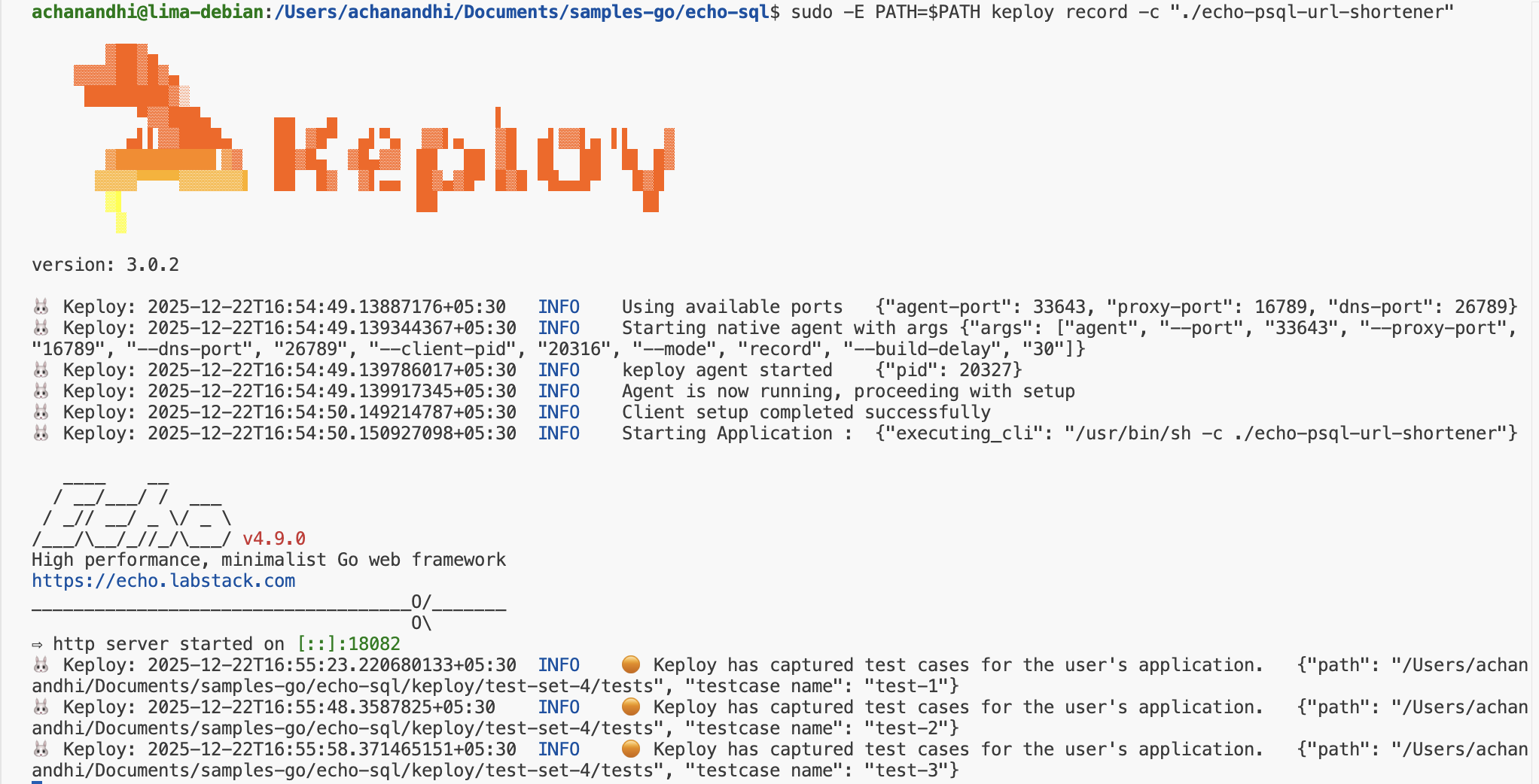 Sample Keploy Record