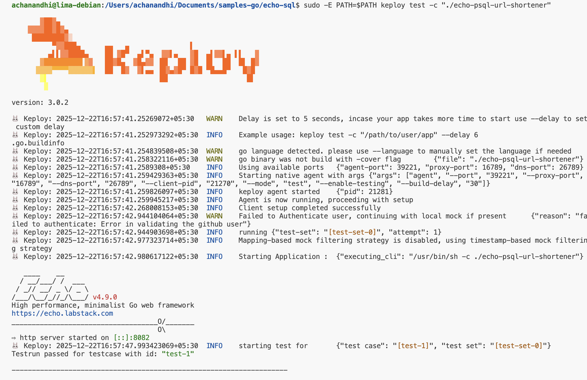 Sample Keploy Record