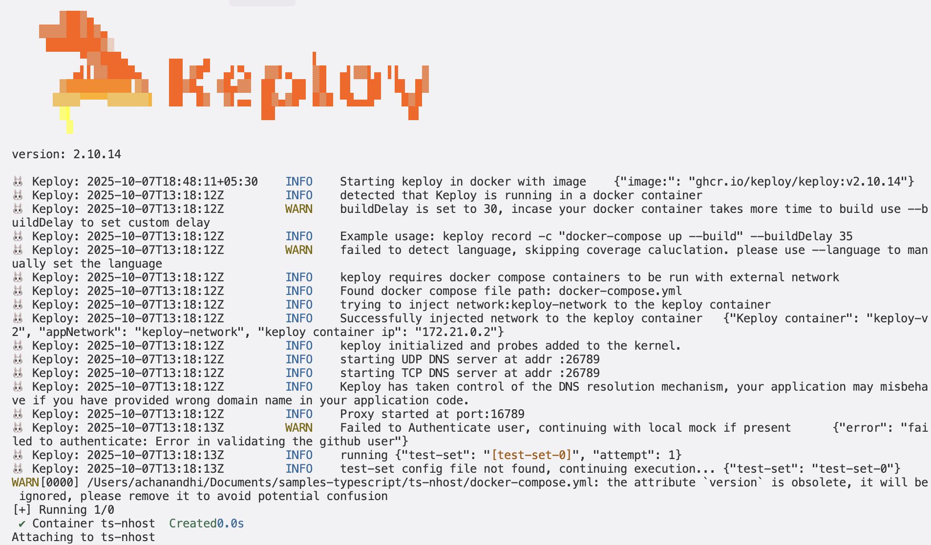Sample Keploy Test TS Nhost