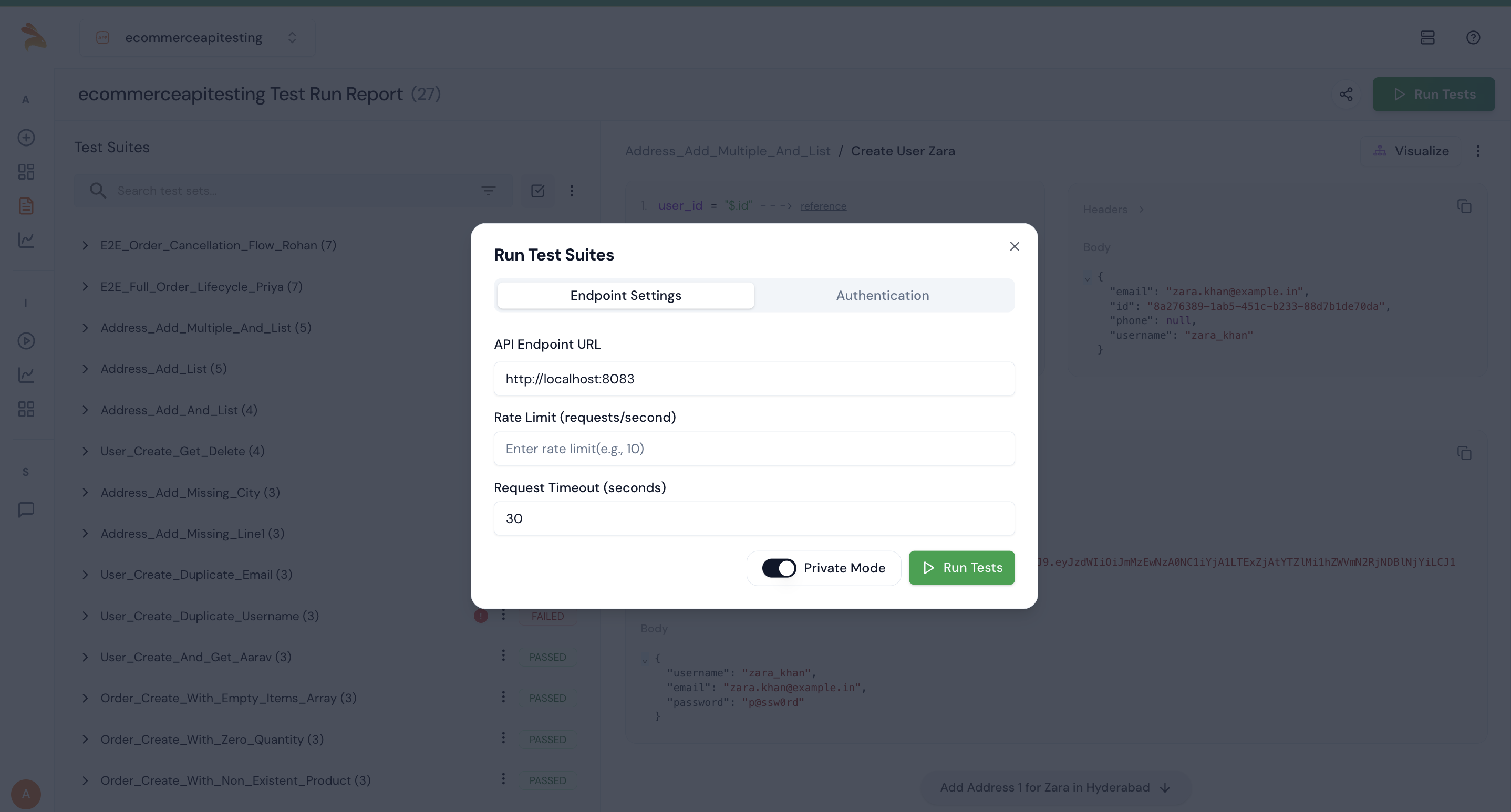 Sample Keploy microservices