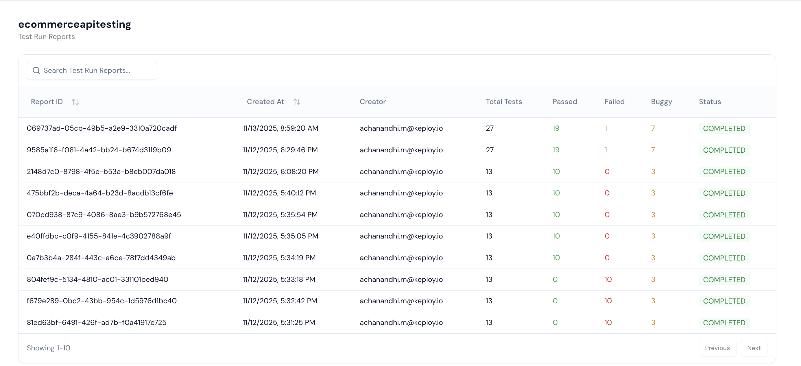 Sample Keploy microservices