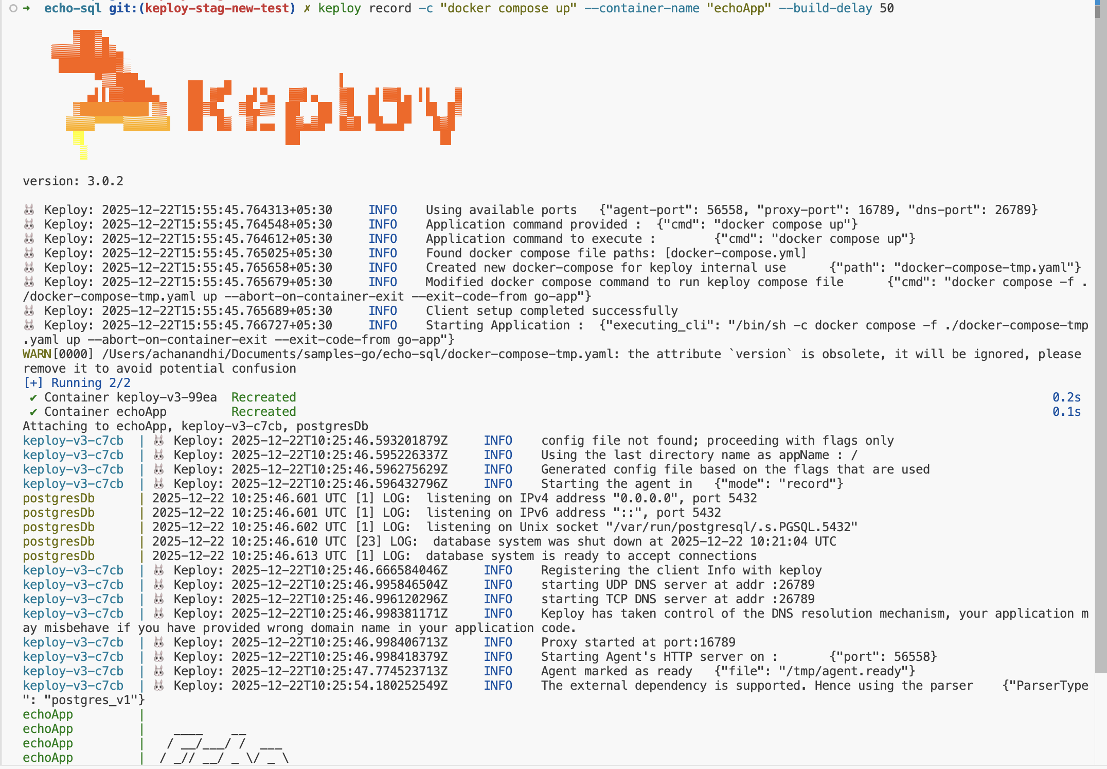 Sample Keploy Record